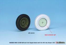 画像5: DEF.MODEL[DW30050]1/35 WWII 米 アメリカ陸軍 M2/M3/M16ハーフトラック用自重変形フロントタイヤセット(1)ラグパターン (AFVクラブ/ドラゴン用)