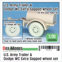 DEF.MODEL[DW30055]1/35 WWII米陸軍カーゴトレーラー&ダッジWC用自重変形タイヤセットホイール付(AFVクラブ/イタレリ)