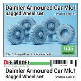 DEF.MODEL[DW30066]1/35 WWII イギリス陸軍ダイムラー装甲車Mk.1用自重変形タイヤセット(ゲッコーモデル用)