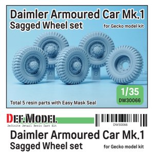 画像1: DEF.MODEL[DW30066]1/35 WWII イギリス陸軍ダイムラー装甲車Mk.1用自重変形タイヤセット(ゲッコーモデル用) (1)