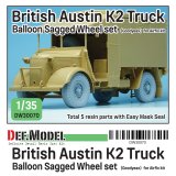 DEF.MODEL[DW30070]1/35 WWIIイギリス陸軍オースチンK2トラック用自重変形バールンタイヤセット(エアフィックス用)