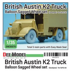 画像1: DEF.MODEL[DW30070]1/35 WWIIイギリス陸軍オースチンK2トラック用自重変形バールンタイヤセット(エアフィックス用)