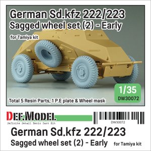 画像1: DEF.MODEL[DW30072]1/35 WWII ドイツ Sd.Kfz.222/223 自重変形タイヤセット＃2 初期型(タミヤ用) (1)