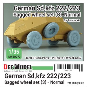 画像1: DEF.MODEL[DW30073]1/35 WWII ドイツ Sd.Kfz.222/223 自重変形タイヤセット＃3 通常型(タミヤ用) (1)