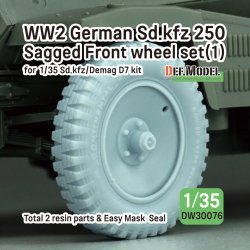 画像1: DEF.MODEL[DW30076]1/35 WWII ドイツ Sd.Kfz.250装甲ハーフトラック/デマーグD7 1tハーフトラック 自重変形タイヤセット＃1(汎用)