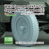 DEF.MODEL[DW30077]1/35 WWII ドイツ Sd.Kfz.250/デマーグD7 自重変形タイヤセット＃2(汎用)