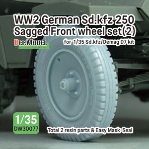 画像1: DEF.MODEL[DW30077]1/35 WWII ドイツ Sd.Kfz.250/デマーグD7 自重変形タイヤセット＃2(汎用) (1)