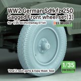 DEF.MODEL[DW30078]1/35 WWII ドイツ Sd.Kfz.250装甲ハーフトラック/デマーグD7 1tハーフトラック 自重変形タイヤセット＃3(汎用)