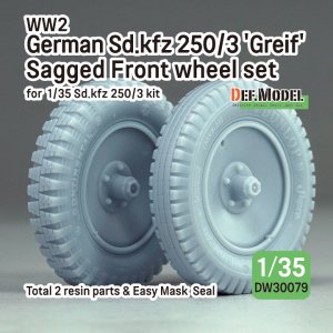 画像1: DEF.MODEL[DW30079]1/35 WWII ドイツ Sd.Kfz.250/3グライフ 自重変形タイヤセット(汎用) (1)