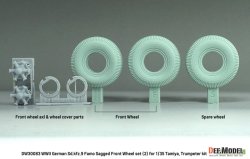 画像2: DEF.MODEL[DW30083]1/35 WWII ドイツ Sd.Kfz.9 18トンハーフトラックFAMO 自重変形タイヤセット(2) ダンロップ製タイヤ(タミヤ/トランペッター用)
