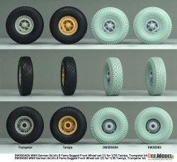 画像7: DEF.MODEL[DW30083]1/35 WWII ドイツ Sd.Kfz.9 18トンハーフトラックFAMO 自重変形タイヤセット(2) ダンロップ製タイヤ(タミヤ/トランペッター用)
