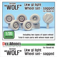 DEF.MODEL[DW35088]1/35 現用独 LKW軽車両「ウルフ」自重変形タイヤ(レベル用)