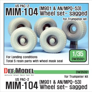 画像1: DEF.MODEL[DW35091]1/35 現用米 MIM-104B パトリオット MIM-104 M901 & AN/MPQ-53 自重変形タイヤ(トラペ用) (1)