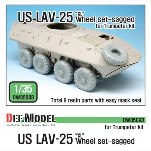 画像1: DEF.MODEL[DW35093]1/35 現用米 LAV-25 "XL" 自重変形タイヤセット(トラペ用) (1)