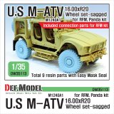 DEF.MODEL[DW35113]1/35 現用 米 アメリカ陸軍M1240A1 M-ATV自重変形タイヤセット (RFM用)
