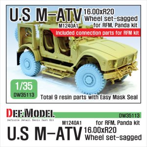 画像1: DEF.MODEL[DW35113]1/35 現用 米 アメリカ陸軍M1240A1 M-ATV自重変形タイヤセット (RFM用) (1)