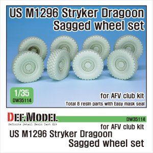 画像1: DEF.MODEL[DW35114]1/35 現用 アメリカ陸軍M1296ストライカードラグーン自重変形タイヤセット (AFVクラブ用) (1)