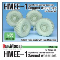 DEF.MODEL[DW35115]1/35 現用 米 アメリカ陸軍HMEE-1(高機動工兵掘削車)自重変形タイヤセット (パンダホビー用)