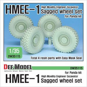 画像1: DEF.MODEL[DW35115]1/35 現用 米 アメリカ陸軍HMEE-1(高機動工兵掘削車)自重変形タイヤセット (パンダホビー用) (1)