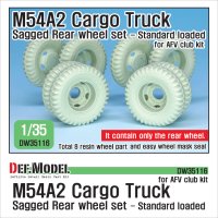 DEF.MODEL[DW35116]1/35 現用 米 アメリカ陸軍 M54A2カーゴトラック自重変形リアタイヤセット 標準荷重仕様 (AFVクラブ用)