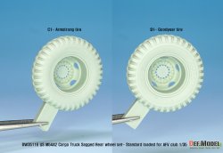 画像5: DEF.MODEL[DW35116]1/35 現用 米 アメリカ陸軍 M54A2カーゴトラック自重変形リアタイヤセット 標準荷重仕様 (AFVクラブ用)