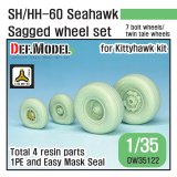 DEF.MODEL[DW35122]1/35 現用 米海軍SH/MH-60シーホーク用自重変形タイヤセット(キティホーク用)