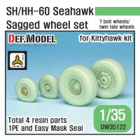 DEF.MODEL[DW35122]1/35 現用 米海軍SH/MH-60シーホーク用自重変形タイヤセット(キティホーク用)