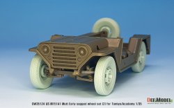 画像4: DEF.MODEL[DW35124]1/35 ベトナム戦争 米陸軍M151A1初期型自重変形タイヤセット2 ラジアルタイヤ仕様Fサスパーツ付(タミヤ/アカデミー用)