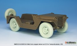 画像6: DEF.MODEL[DW35124]1/35 ベトナム戦争 米陸軍M151A1初期型自重変形タイヤセット2 ラジアルタイヤ仕様Fサスパーツ付(タミヤ/アカデミー用)