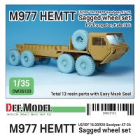 DEF.MODEL[DW35133]1/35 現用 米/イスラエル アメリカ陸軍/IDF M977HEMTTトラック自重変形ホイールセット グッドイヤータイヤ(イタレリ/トランペッター用)