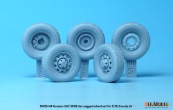 画像3: DEF.MODEL[DW35144]1/35 現用 ロシア連邦軍UAZ3909軍用バン用自重変形民生タイヤセット(ズべズダ用)
