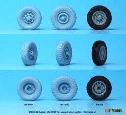 画像12: DEF.MODEL[DW35144]1/35 現用 ロシア連邦軍UAZ3909軍用バン用自重変形民生タイヤセット(ズべズダ用)
