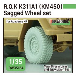 画像1: DEF.MODEL[DW35154]1/35 現用 韓国 K311A1(KM450)トラック 自重変形タイヤセット(アカデミー用)