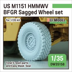 画像1: DEF.MODEL[DW35158]1/35 現用 アメリカ M1151ハンビー 自重変形タイヤセット(各社用 DW35032リニューアル版)