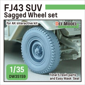 画像1: DEF.MODEL[DW35159]1/35 現用 FJ43小型四輪駆動車 自重変形タイヤセット ブリヂストンタイプ(AKインタラクティブ用) (1)