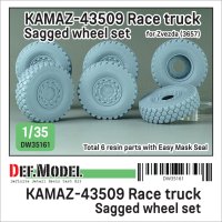 DEF.MODEL[DW35161]1/35 現用 ロシア KAMAZ-43509 レッドブル・ラリートラック 自重変形タイヤセット(ズベズダ用)