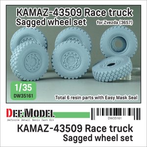 画像1: DEF.MODEL[DW35161]1/35 現用 ロシア KAMAZ-43509 レッドブル・ラリートラック 自重変形タイヤセット(ズベズダ用) (1)