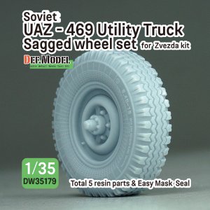 画像1: DEF.MODEL[DW35179]1/35 現用 露/ソ UAZ-469小型トラック 自重変形タイヤセット(ズベズダ用) (1)