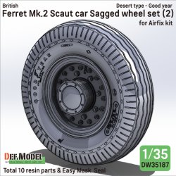 画像1: DEF.MODEL[DW35187]1/35 現用 イギリス フェレットMk.2偵察車 自重変形タイヤセット＃2(エアフィックス用)