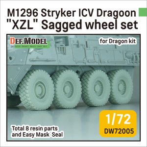 画像1: DEF.MODEL[DW72005]1/72 現用 アメリカ M1296ストライカーICVドラグーン 自重変形タイヤセット XZLタイプ(ドラゴン用 リニューアル版) (1)
