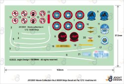 画像2: DEF.MODEL[JD12001]1/12 カワサキGPZ900Rニンジャ用デカールセット ムービーコレクションNo.4「トップガン1986」(アオシマ用)