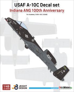 画像1: DEF.MODEL[JD48006]1/48 現用 アメリカ空軍 A-10Cデカールセット インディアナ州空軍100周年記念塗装(アカデミー用) (1)