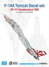 DEF.MODEL[JD72002]1/72 現用 アメリカ海軍艦上戦闘機F-14Aデカールセット VF-111サンダウナーズ1991(アカデミー用)
