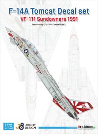 DEF.MODEL[JD72002]1/72 現用 アメリカ海軍艦上戦闘機F-14Aデカールセット VF-111サンダウナーズ1991(アカデミー用)