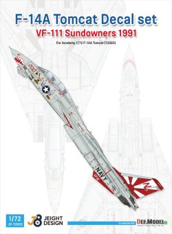 画像1: DEF.MODEL[JD72002]1/72 現用 アメリカ海軍艦上戦闘機F-14Aデカールセット VF-111サンダウナーズ1991(アカデミー用)