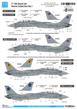 画像3: DEF.MODEL[JD72004]1/72 現用 アメリカ海軍艦上戦闘機F-14Aデカールセット ムービーコレクションNo.1 「トップガン」1986