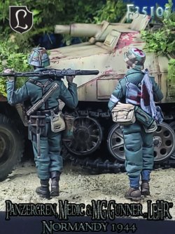 画像2: Darius Miniatures[DMF35105]1/35 WWII ドイツ 装甲擲弾兵「教導連隊」衛生兵&MG42銃手セット ノルマンディー1944(2体入)