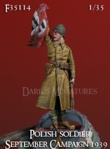 Darius Miniatures[DMF35114]1/35 WWII ポーランド軍兵士＃1 敵の旗を掲げる兵士 1939年9月戦役