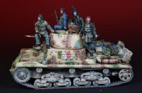 Darius Miniatures[DMF35021]1/35 WWII 伊 イタリアRSI所属のM13/40中戦車とその搭乗兵セット(アクセサリー付き)