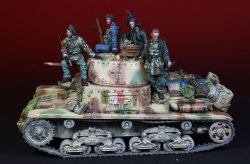 画像1: Darius Miniatures[DMF35021]1/35 WWII 伊 イタリアRSI所属のM13/40中戦車とその搭乗兵セット(アクセサリー付き)